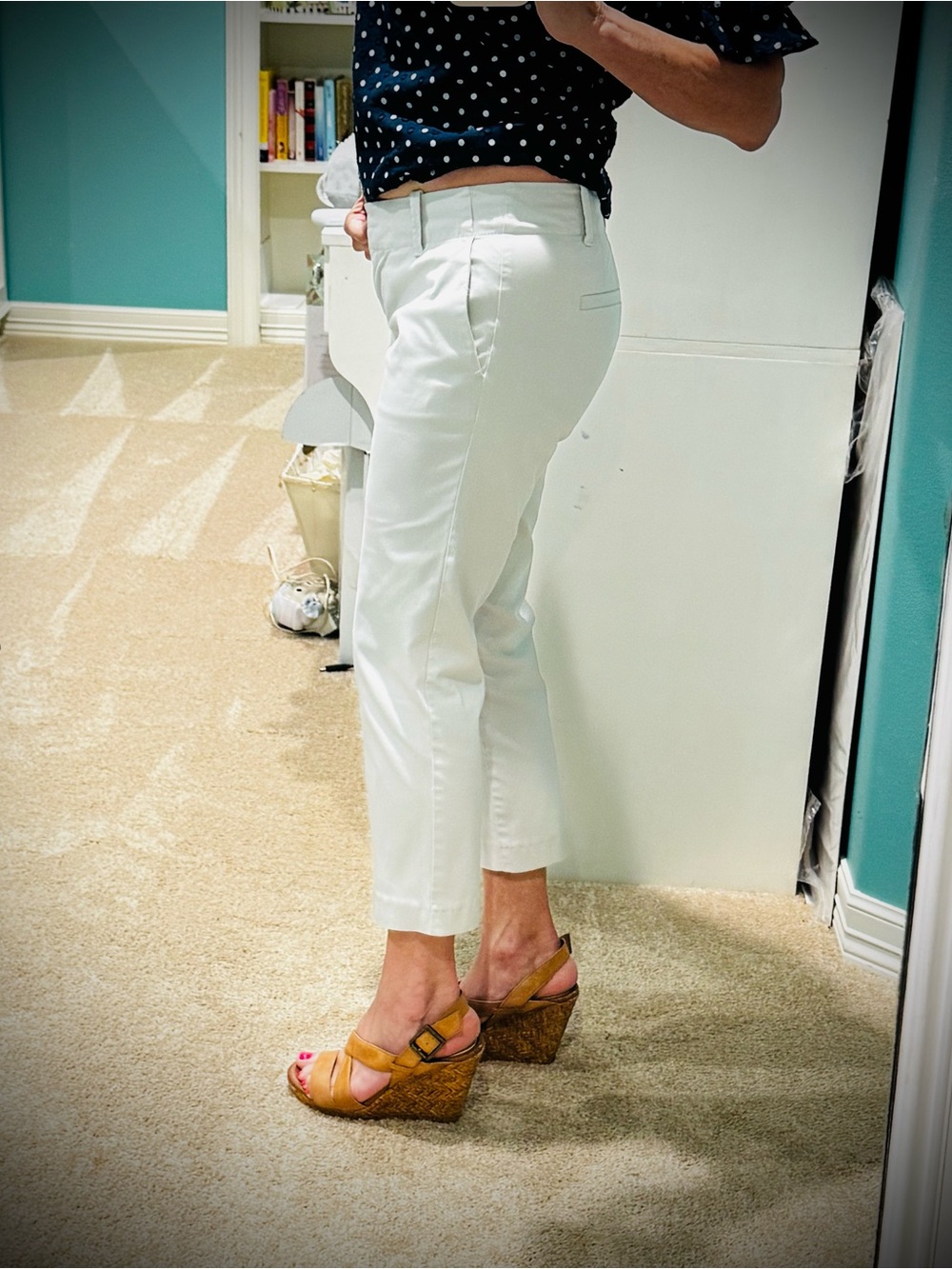 Ann Taylor Cream Cotton Blend Pants